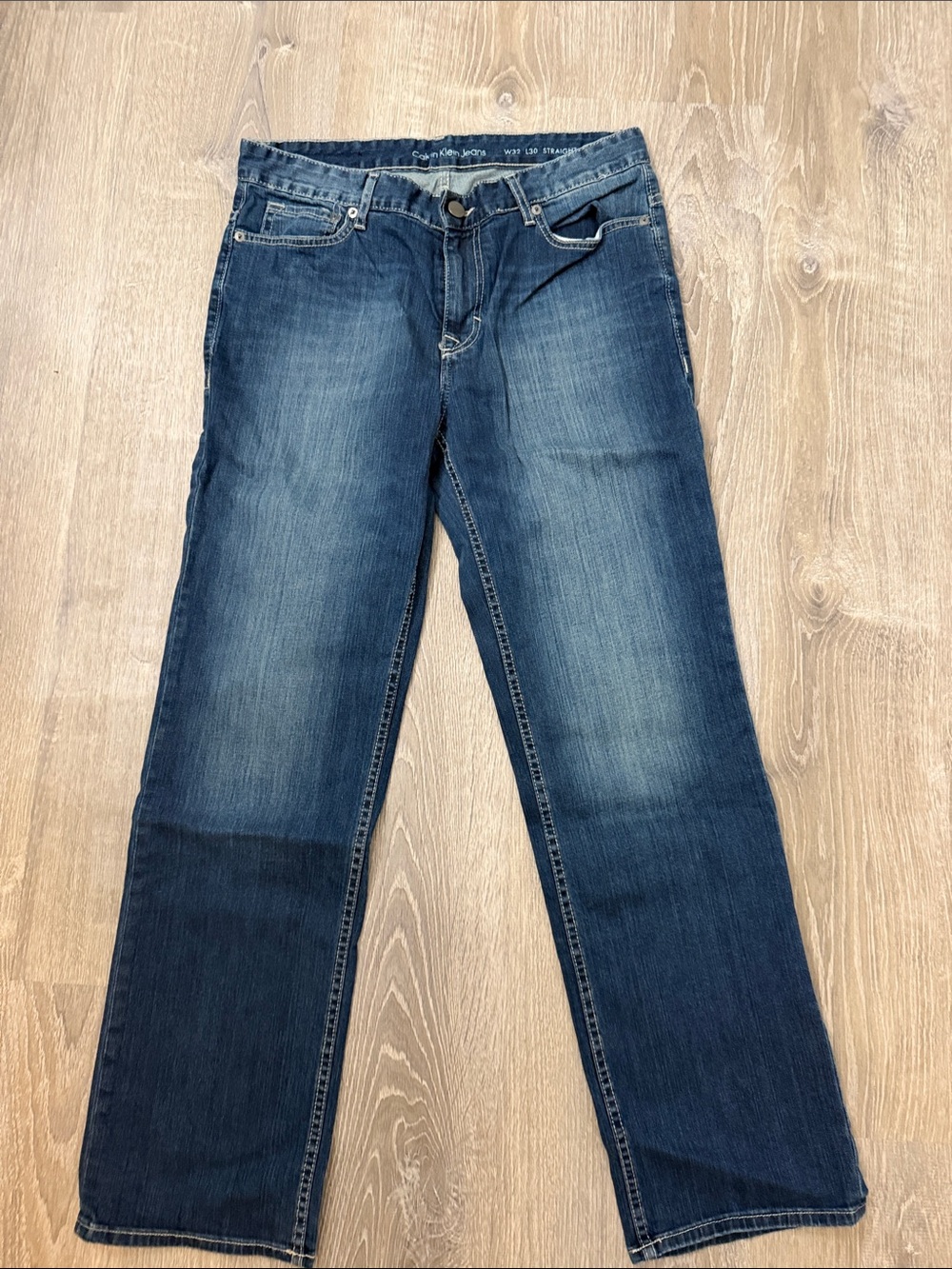 Calvin Klein Jeans Men’s Washed Indigo Straight Leg Jeans